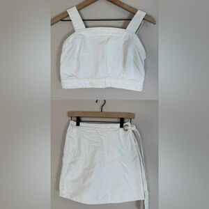 Lone Star White Denim Crop Top and Skort Set size Medium Western